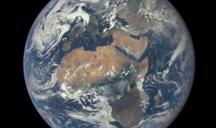 Earth from outer space with Africa visible