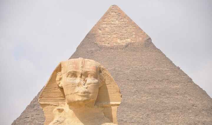 Sphynx en piramide van Gizeh