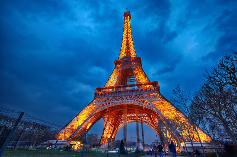 Eiffel Tower at sundown, Paris, France