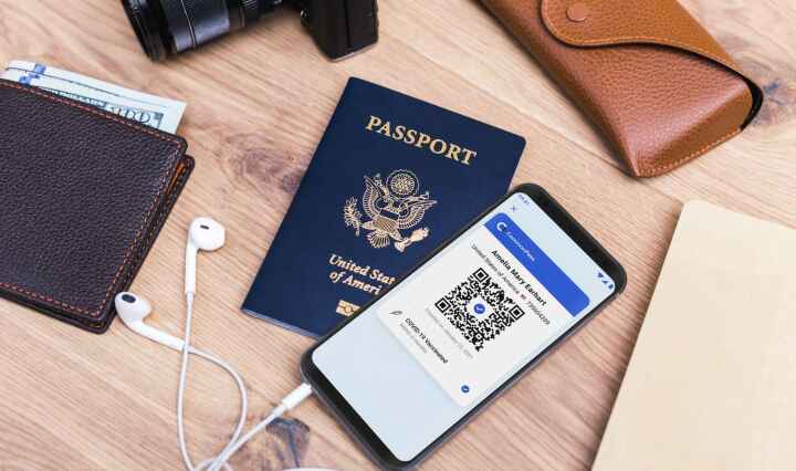Digitaal paspoort met QR-code voor reizen tijdens COVID-19
