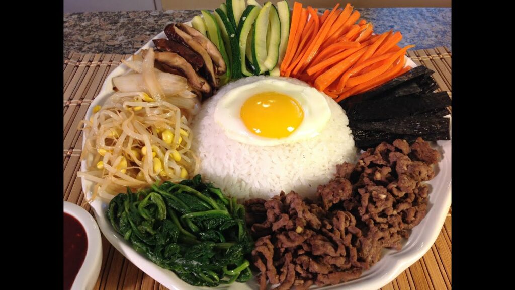 A Meal of Rice, Bibimbap, Vegetables in South Korean Food Cuture