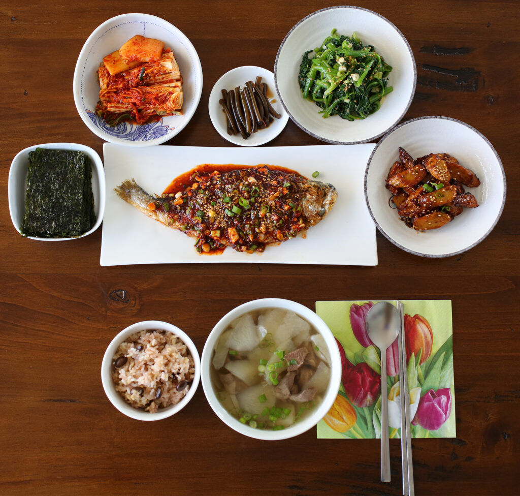 A Typical Korean Homestyle Table setting