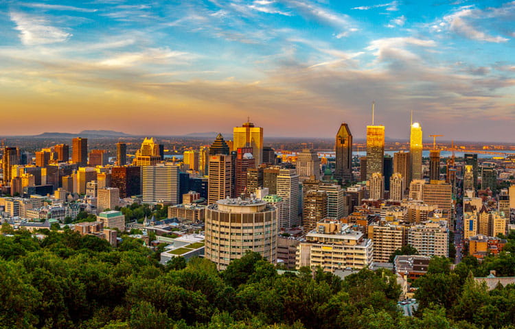 A view of Montreal at Dusk