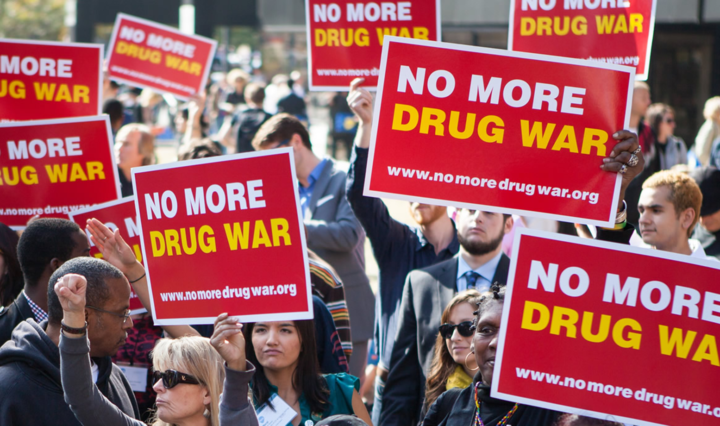 Protest against the war on drugs in America