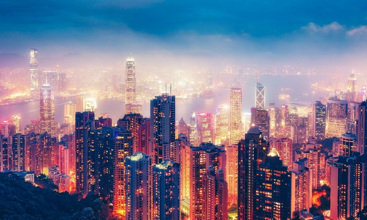 Hong Kong City om natten