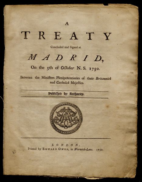 A copy of the Treaty of Madrid, signed in 1750. 