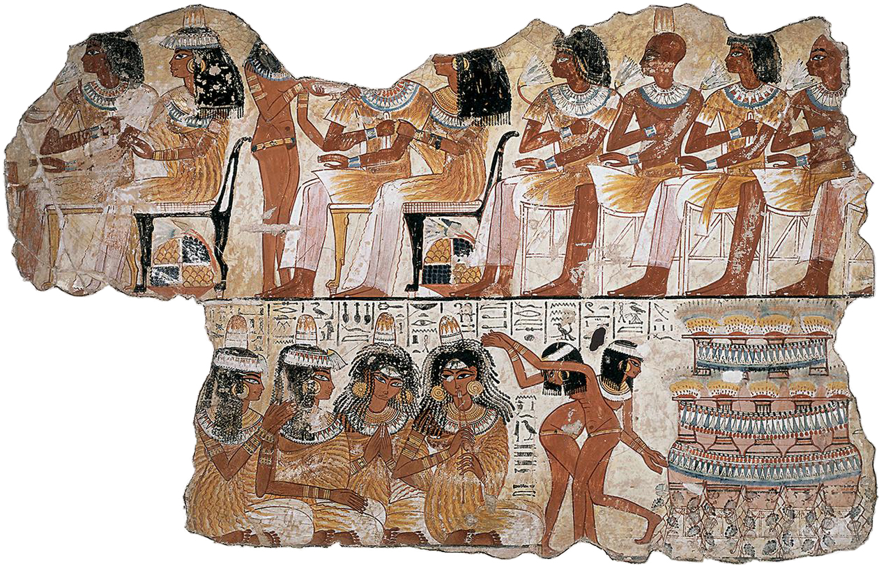 A part of the fresco from the tomb of Nebamun depicting dancers at a funeral.