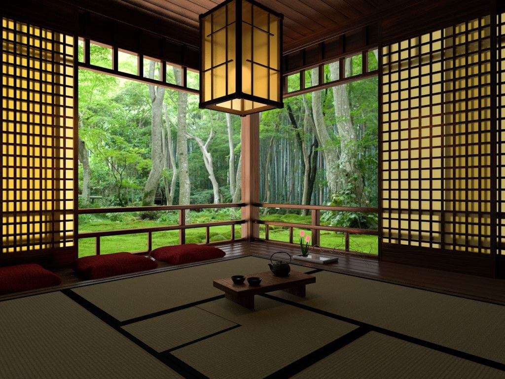A traditional Japanese tea room.