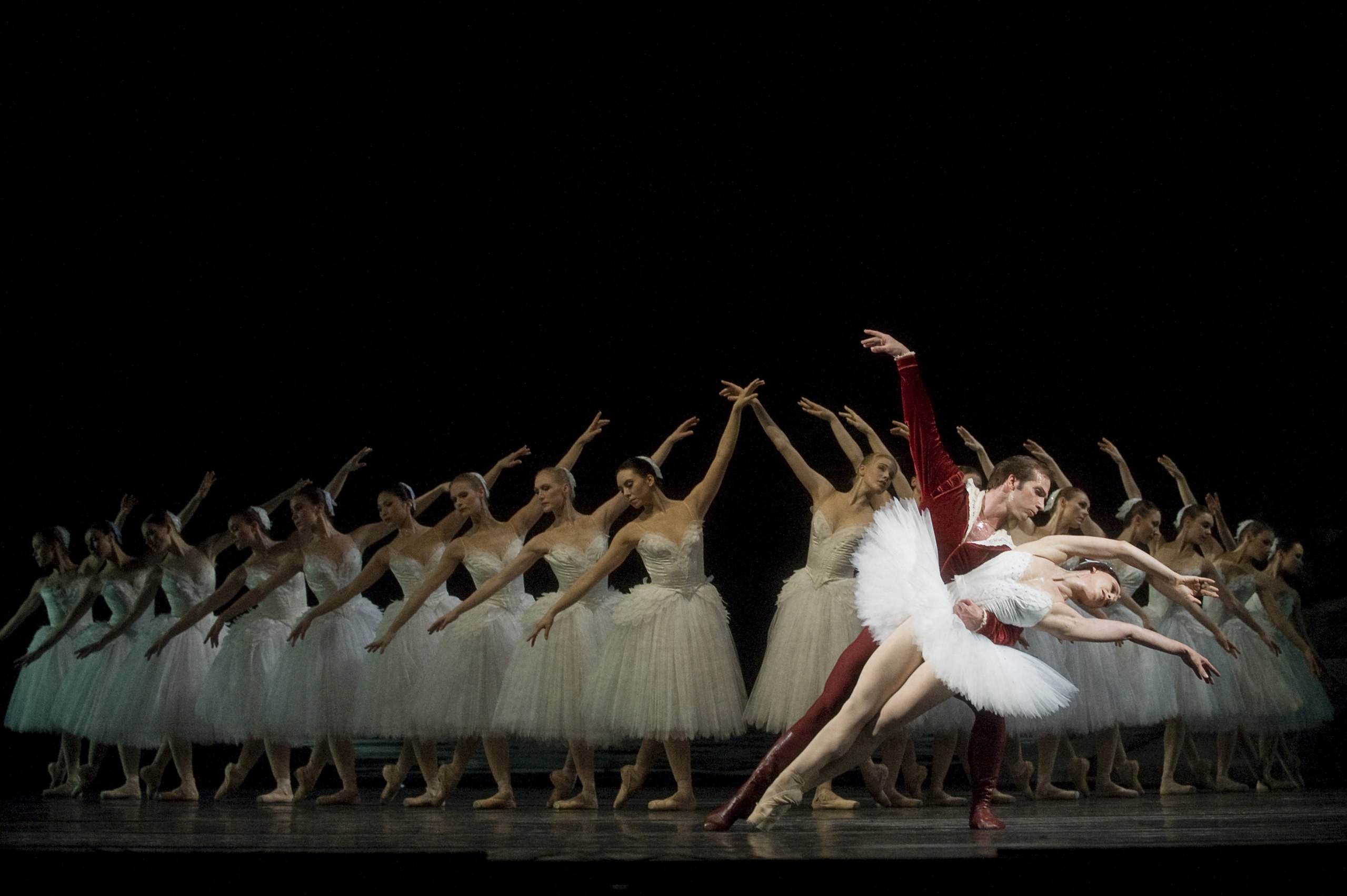 The ballet production, Swan Lake, is being performed.