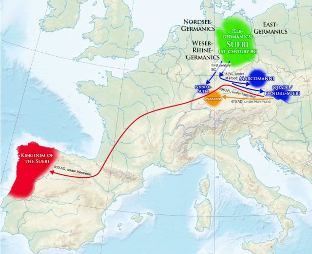 MIgrations of the Germanic tribes that settled in Gallaecia region