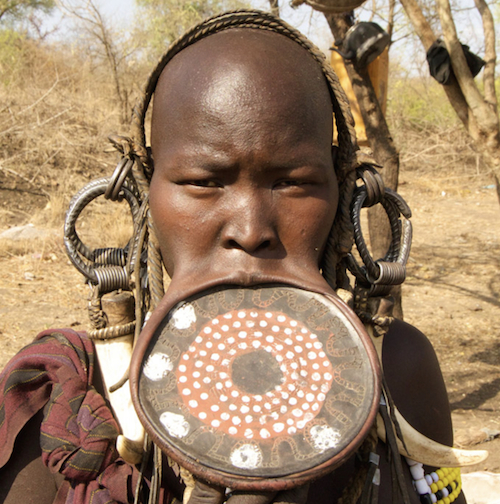A woman of the Mursi tribe with a lip-plate.