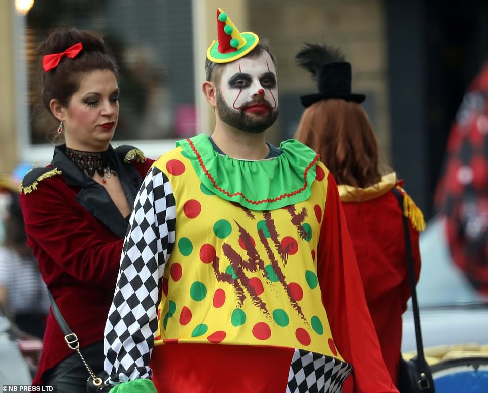 man dressed as a clown for the otley run