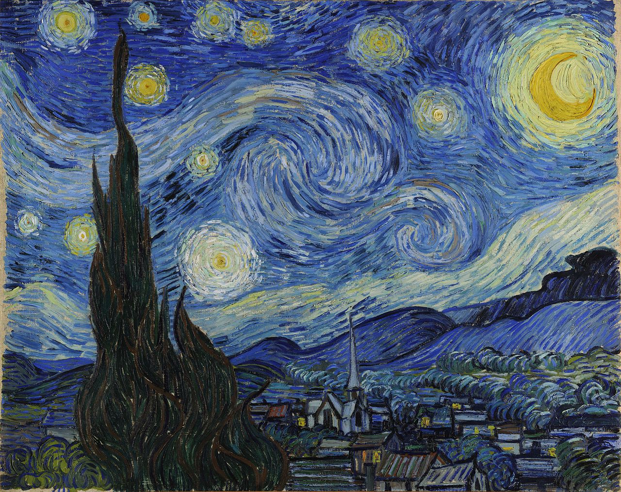painting by Vincent Van Gogh called The Starry Night, 1889