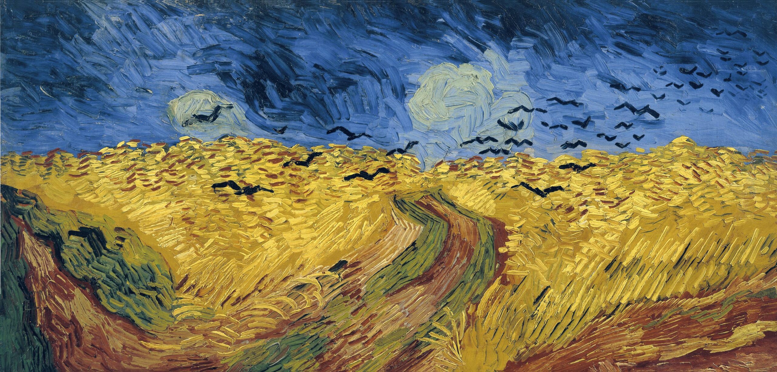 Vincent Van Gogh's painting: Wheatfield with Crows, 1890