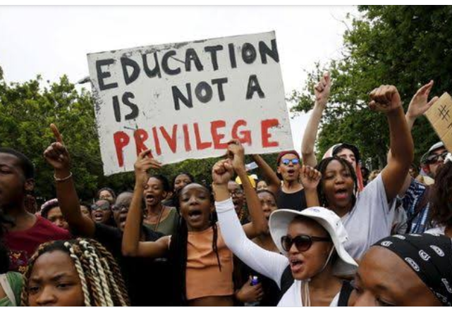 #FeesMustFall campaign to demonstrate dissatisfactions.