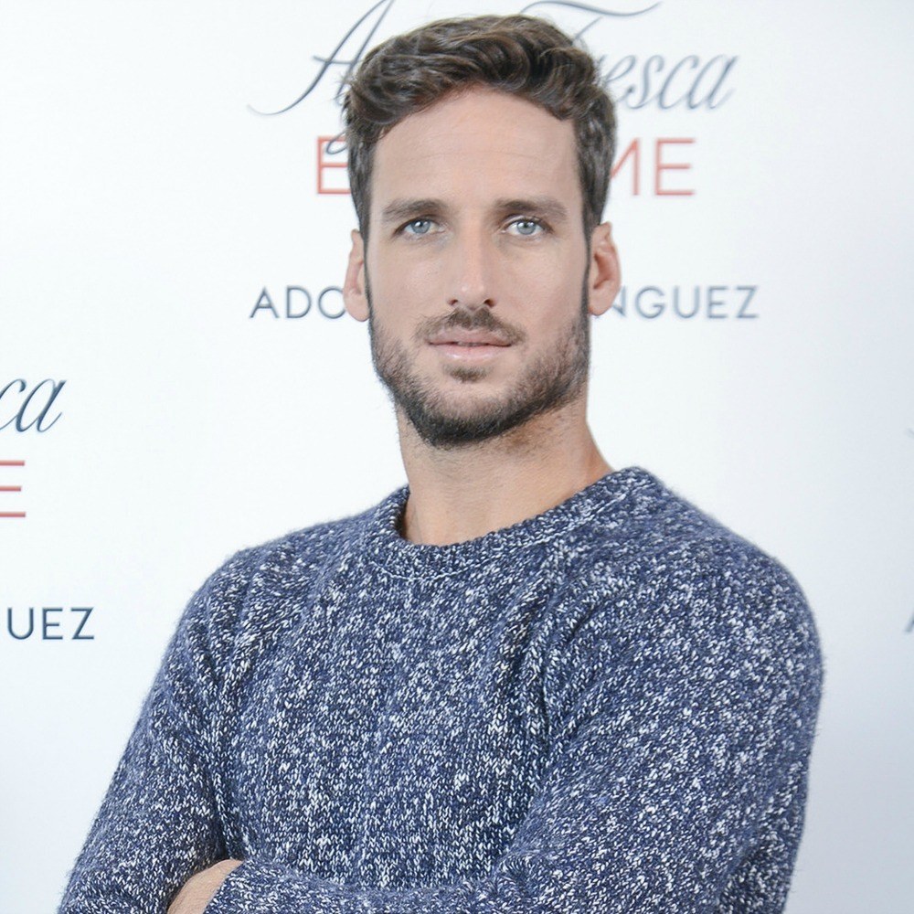 Self portrait of tennis star Feliciano Lopez at an event promoting the release of a fragrance line by Adolfo Dominguez.