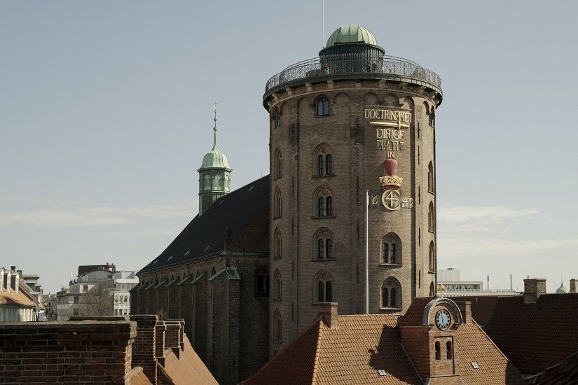A round tower, which is a historical building.