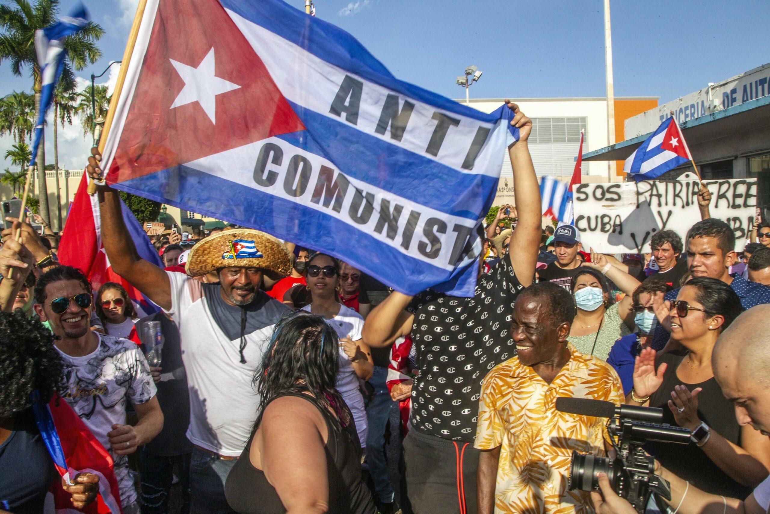 Cuban Protest. American Cuban support. Latin American help needed. Castro Cuba about to be destroyed