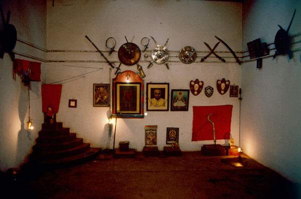 Kalari training hall.