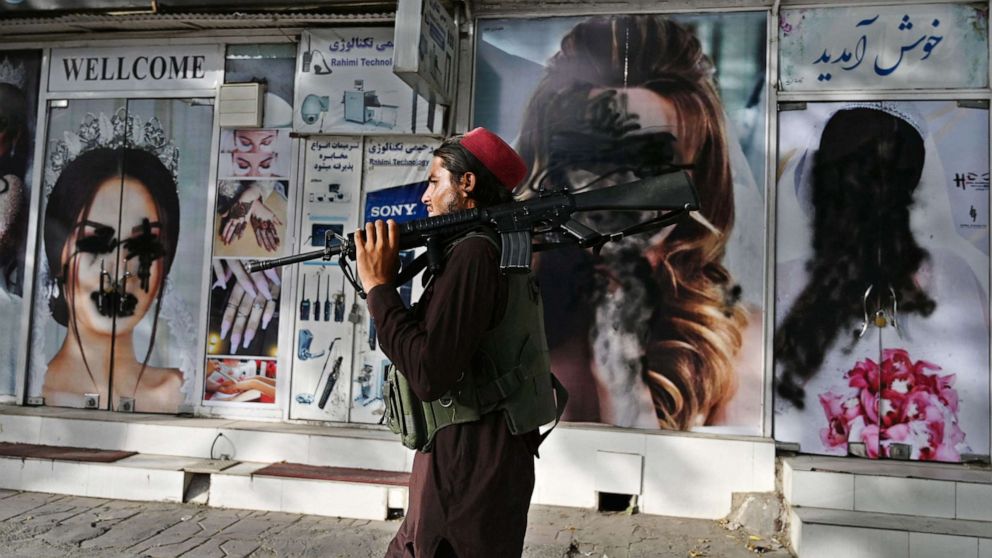 Women's beauty parlor defaced in Afghanistan.