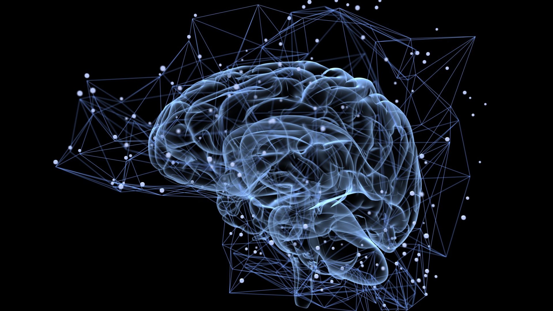 Creierul înconjurat de puncte conectate