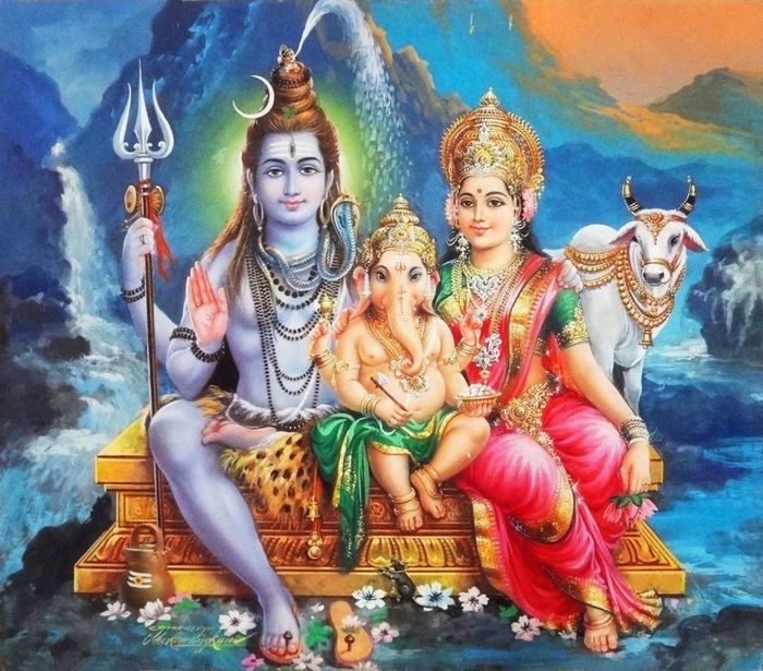 Lord Ganesh, Lord Shiva, Zeita Parvati
