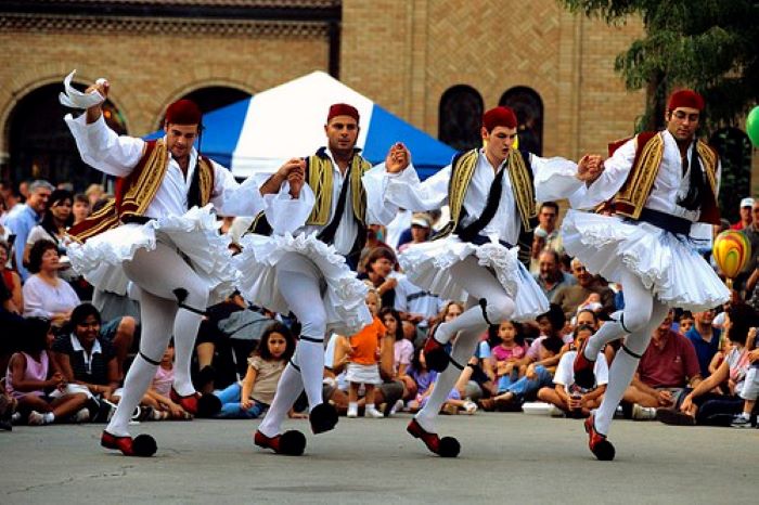 Kalamantianos dance in the traditional costumes