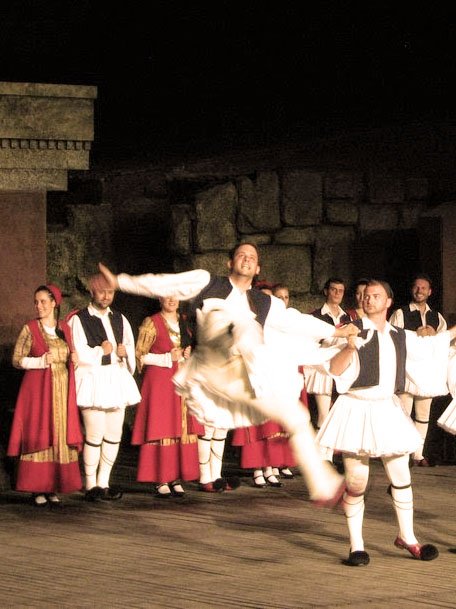 A popular greek dance Tsamiko with energetic jumping