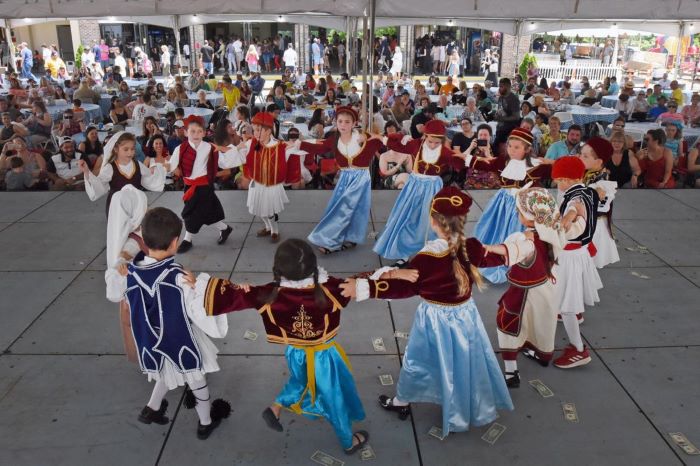 Children dancing at Pensacola Greek Festival in America