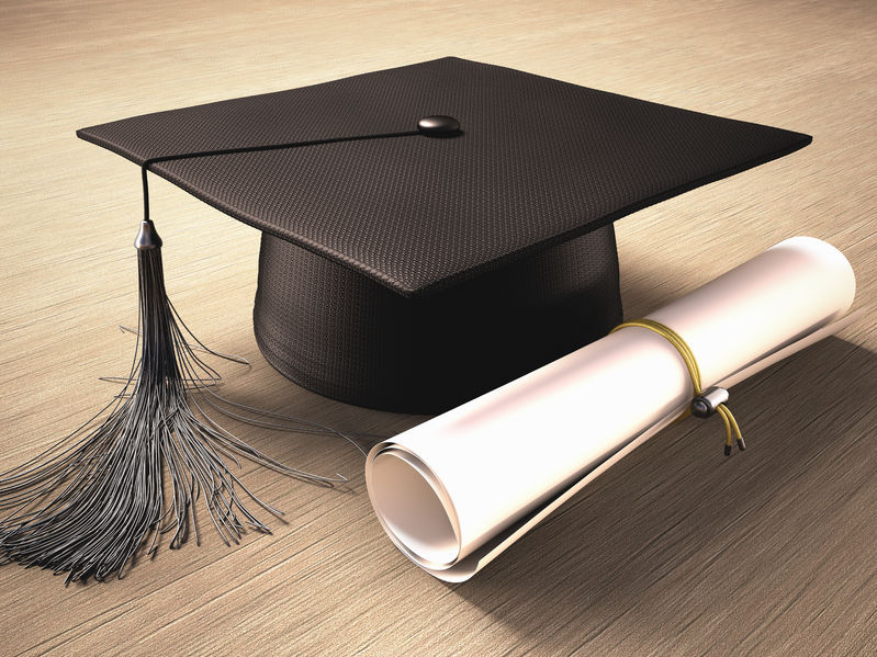 graduation hat and degree