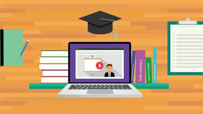 vector image of online education