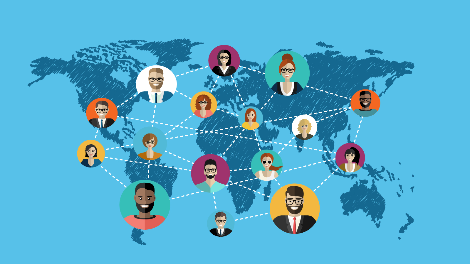vector image of the world networking