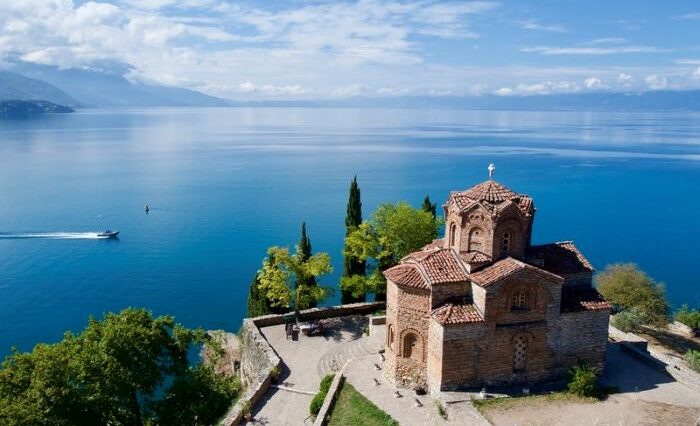 Macedonië Ohrid Kerk van St. John in Kaneo