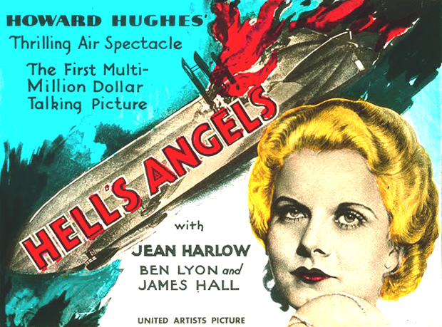 The poster for Hells Angels, a a World |War I film from 1930.