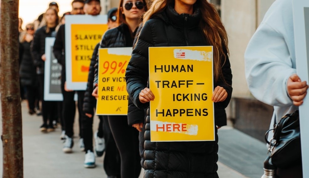 Human trafficking awareness banners