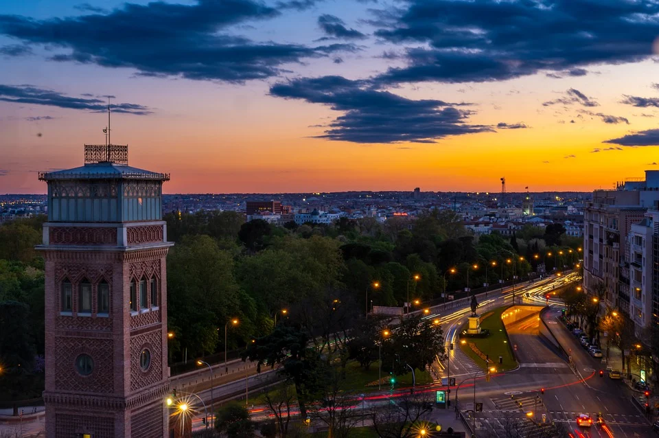 Image of Madrid by night Spain