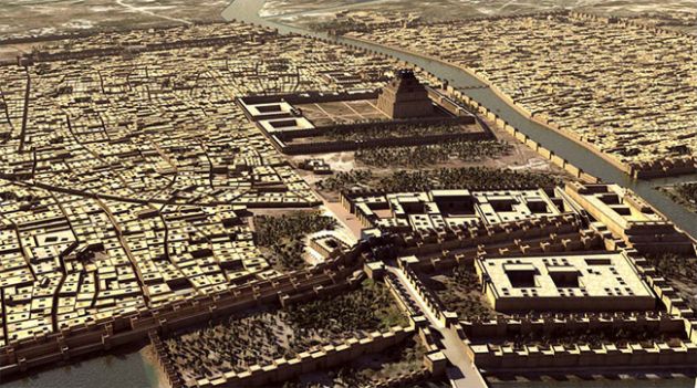 aerial view of ancient babylon