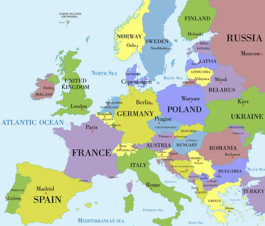 Карта на Европа