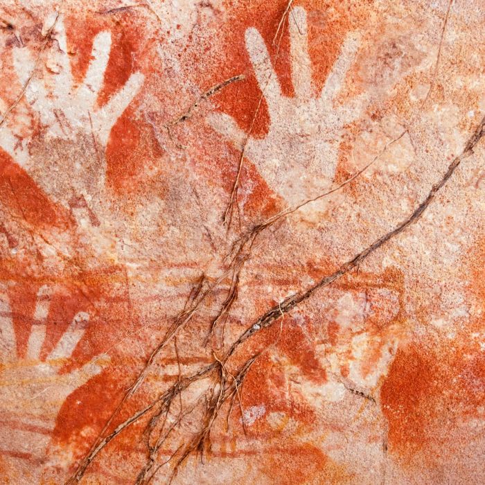 Hand stenciling at the stones of West Kimberley
