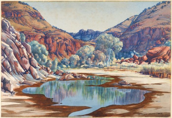 Palm Valley by Albert Namatjira, one of his most popular watercolour paintings