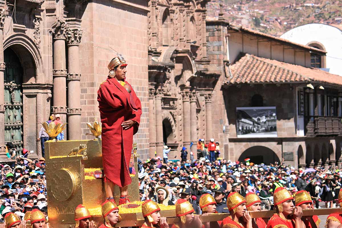 The Inti Raymi festival in Cusco celebrates the sun god of the Inca Empire.