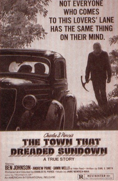 Film poster of the Phantom Murder killings featured in Hollywood during the 1970’s. A real Texarkana tragedy.