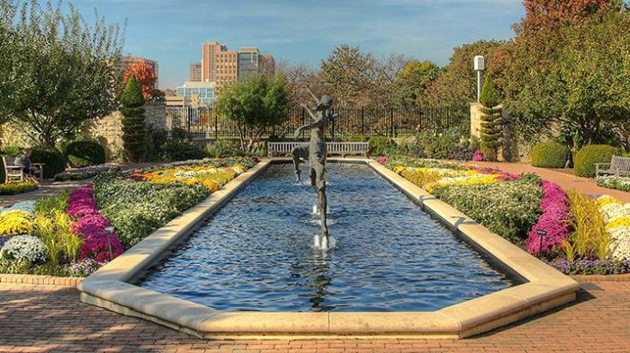The Children's fountain in the lovely Ewing and Muriel Kauffman Garden