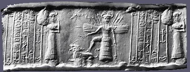 Cylindrical seal from ancient mesopotamia