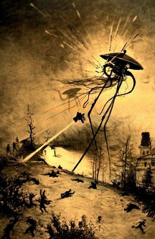 The infamous Martian tripod and weapon used to exterminate any living being in its path in War of The Worlds. A true iconic symbol for the sci-fi classic as it gains notoriety.