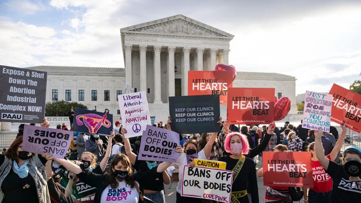 Protests against anti-abortion laws spread across America.