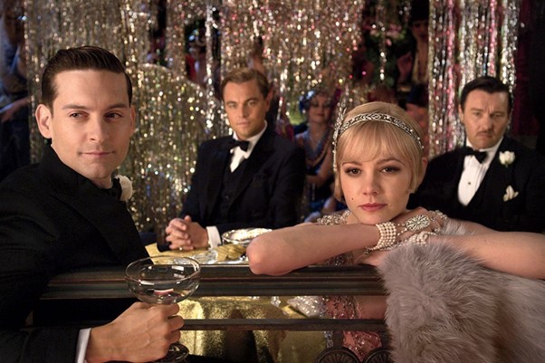 A still image of Gatsby's party in the film 'The Great Gatsby' (2013)