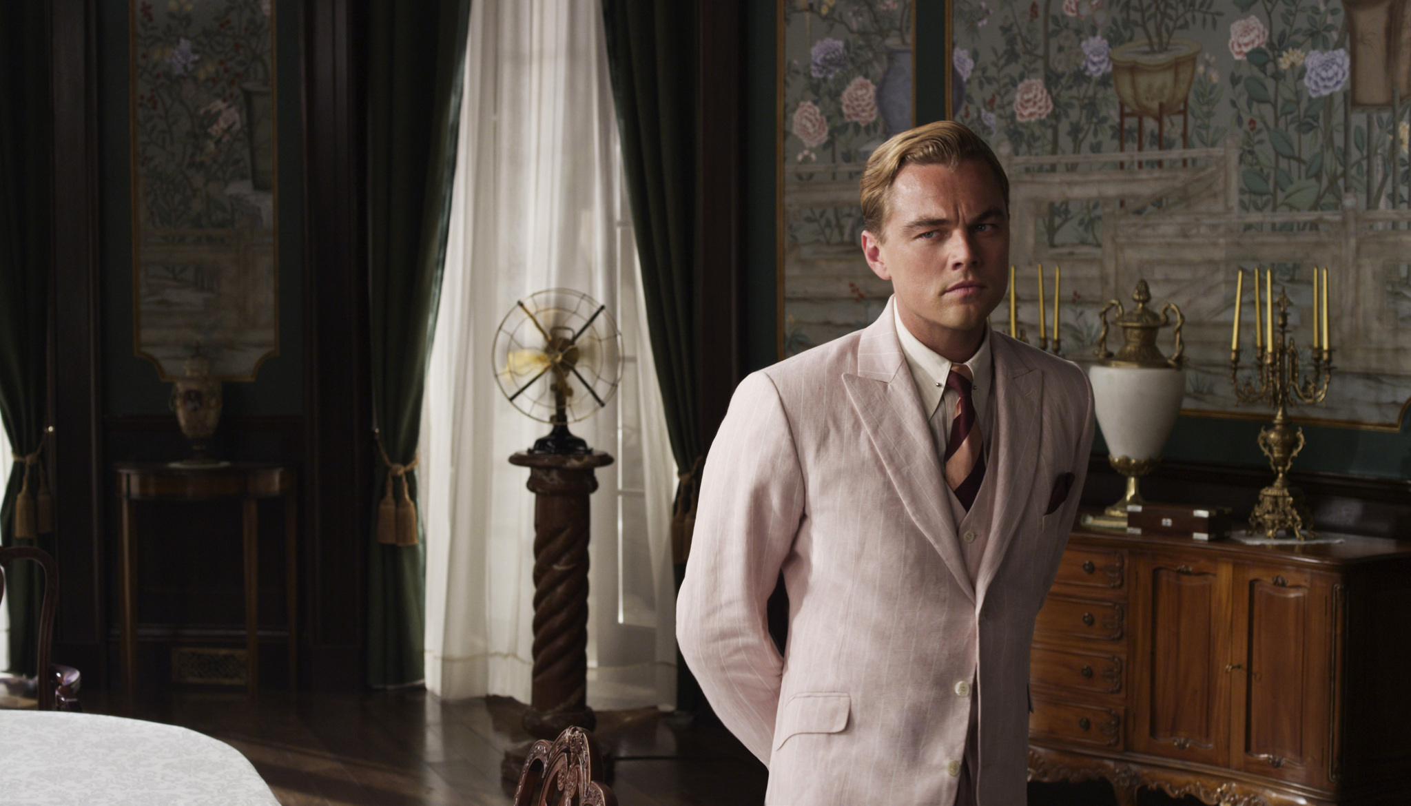 Leonardo DiCaprio as Jay Gatsby in the film 'The Great Gatsby' (2013)